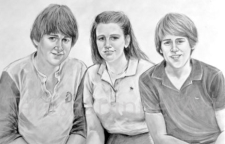 pencil drawing 3 teens