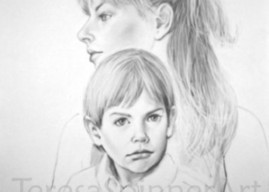 adult and child pencil drawing
