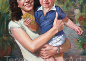 portrait woman and child
