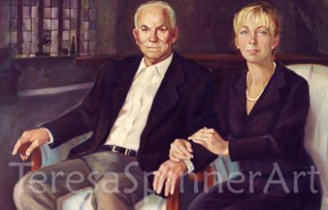 man and woman commissioned portrait